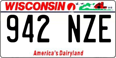 WI license plate 942NZE