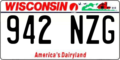 WI license plate 942NZG