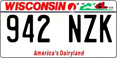 WI license plate 942NZK