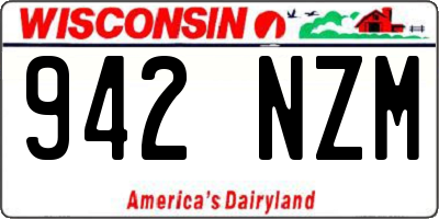 WI license plate 942NZM