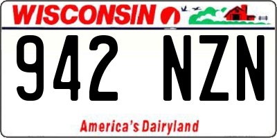 WI license plate 942NZN
