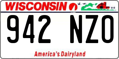 WI license plate 942NZO