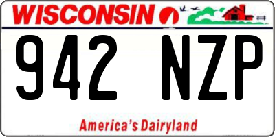 WI license plate 942NZP