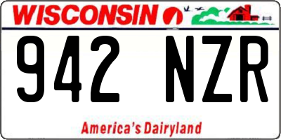 WI license plate 942NZR