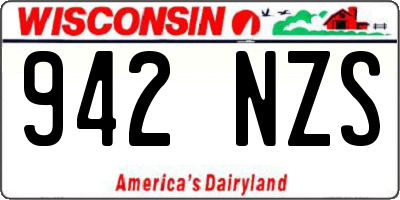 WI license plate 942NZS