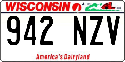 WI license plate 942NZV