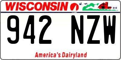 WI license plate 942NZW