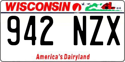 WI license plate 942NZX