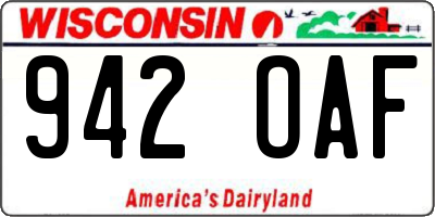 WI license plate 942OAF