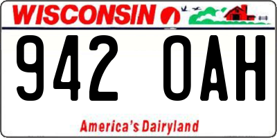 WI license plate 942OAH