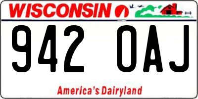 WI license plate 942OAJ