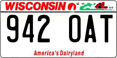 WI license plate 942OAT