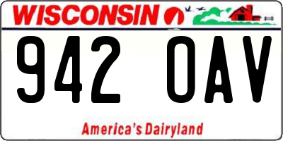 WI license plate 942OAV