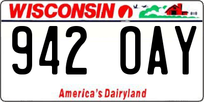 WI license plate 942OAY