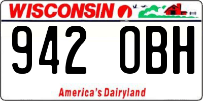 WI license plate 942OBH