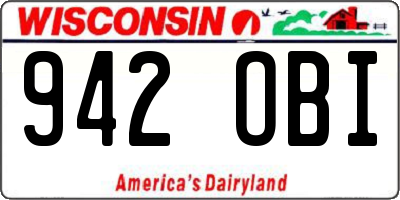 WI license plate 942OBI