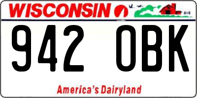 WI license plate 942OBK