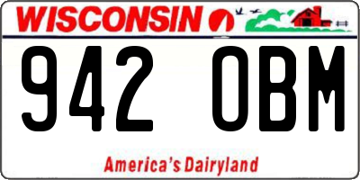 WI license plate 942OBM