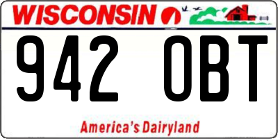 WI license plate 942OBT