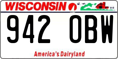 WI license plate 942OBW