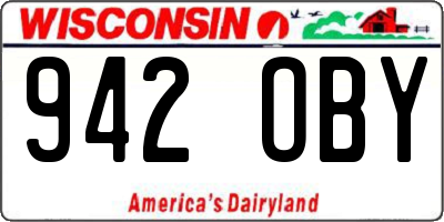WI license plate 942OBY