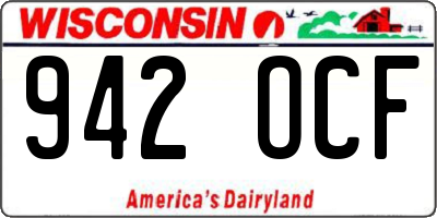 WI license plate 942OCF