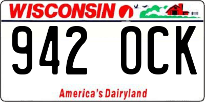 WI license plate 942OCK