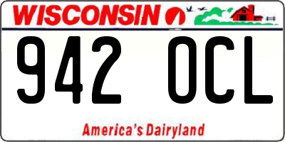 WI license plate 942OCL