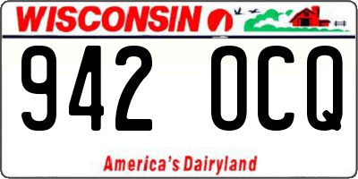 WI license plate 942OCQ