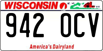 WI license plate 942OCV