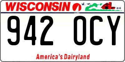 WI license plate 942OCY