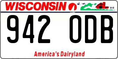 WI license plate 942ODB