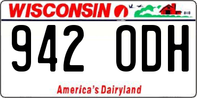 WI license plate 942ODH