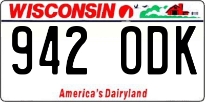 WI license plate 942ODK