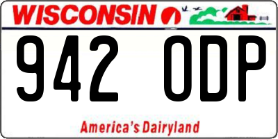 WI license plate 942ODP