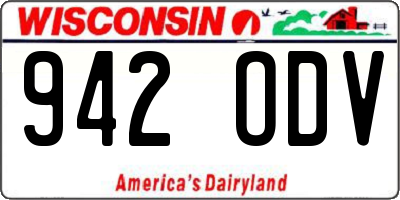 WI license plate 942ODV