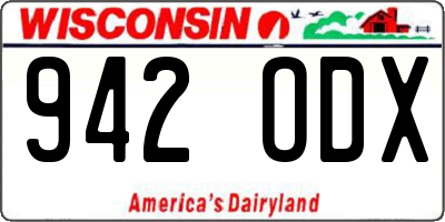 WI license plate 942ODX