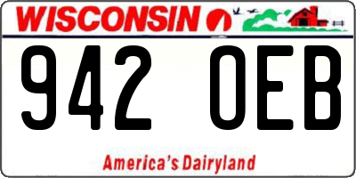 WI license plate 942OEB