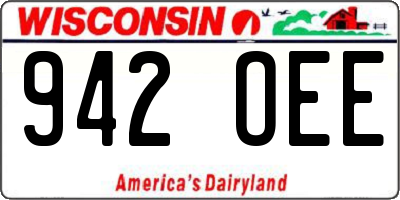 WI license plate 942OEE