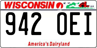 WI license plate 942OEI