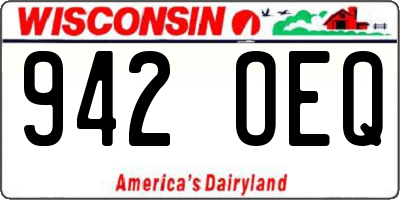 WI license plate 942OEQ