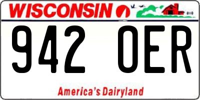WI license plate 942OER