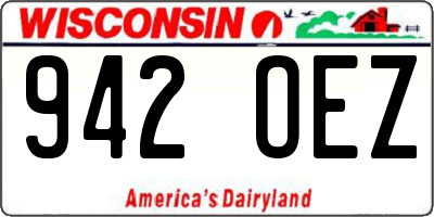 WI license plate 942OEZ