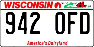 WI license plate 942OFD