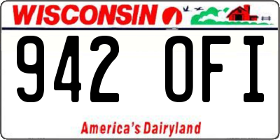 WI license plate 942OFI