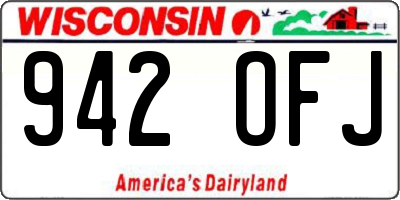 WI license plate 942OFJ