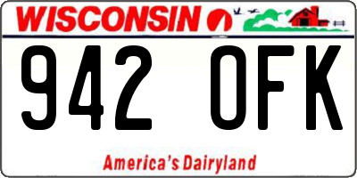 WI license plate 942OFK