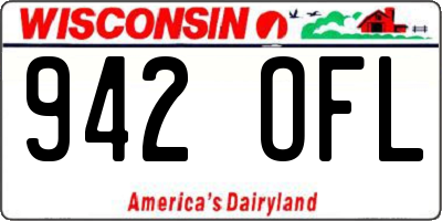 WI license plate 942OFL