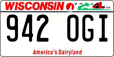 WI license plate 942OGI