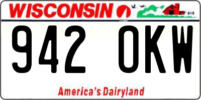 WI license plate 942OKW